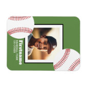 野球写真あなたの名前を追加 – 色を編集できる マグネット (横)