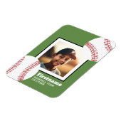 野球写真あなたの名前を追加 – 色を編集できる マグネット (左側)