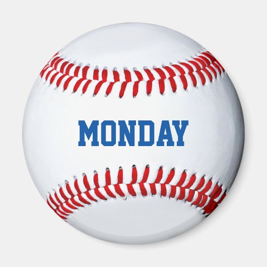 野球冷凍機のマグネットの曜日 マグネット (正面)