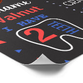 野球初の誕生日の黒板 ポスター (角)