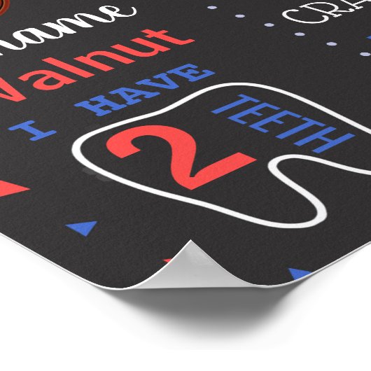 野球初の誕生日の黒板 ポスター (角)