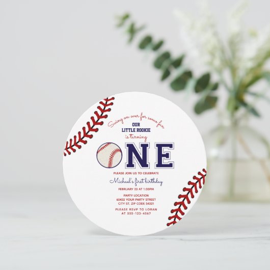 野球初の誕生日パーティーの招待状 シーズンカード (スタンド正面)