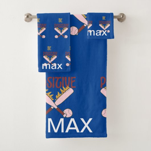 野球前向きのカスタムパーソナライズされた バスタオルセット (インサイチュ)