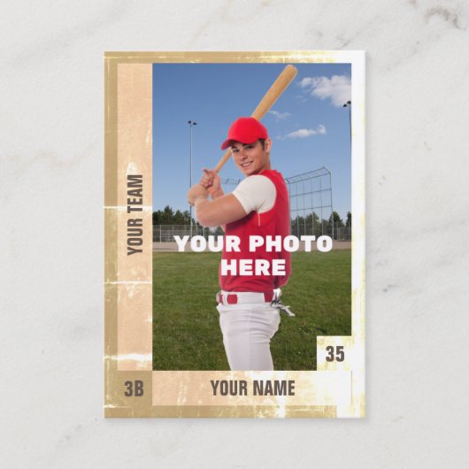 野球動揺してトレーディングカード – カスタム統計 コーリングカード (正面)