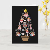 野球動物クリスマスツリー カード (黄色い花)