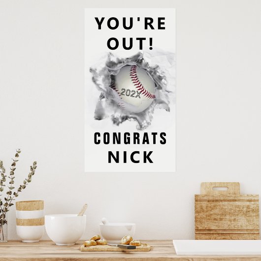 野球卒業おめでとうポスター ポスター (キッチン)