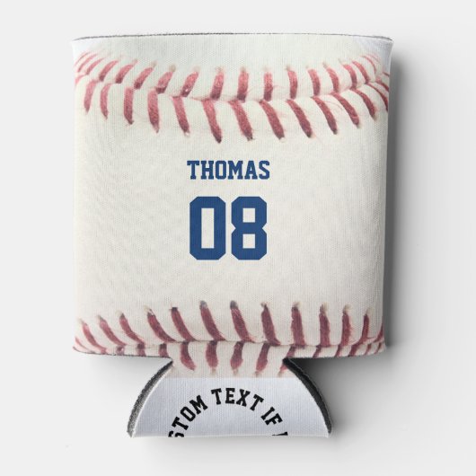 野球名と番号のパーソナライズされたクーラーボックス 缶クーラー (正面)
