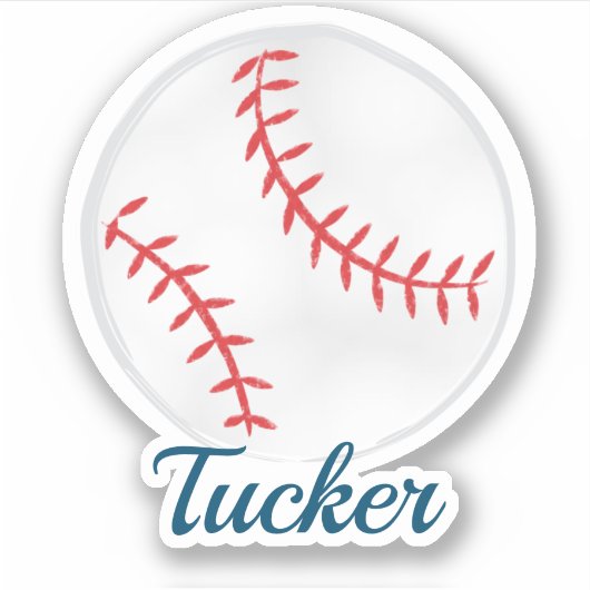 野球名の水色 シール (正面)