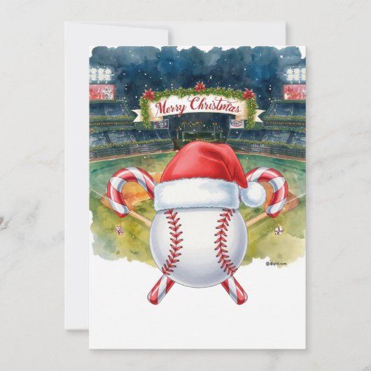 野球場のクリスマス シーズンカード (正面)