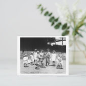 野球場の少年と少女 ポストカード (スタンド正面)