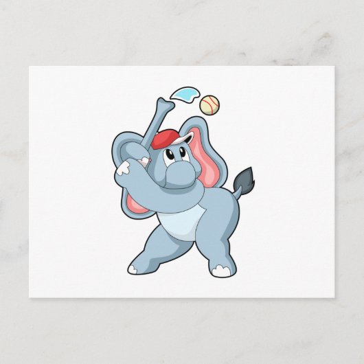 野球場の象 ポストカード (正面)