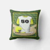 野球場イエロージャージカスタムー番号 クッション (裏面)