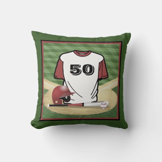 野球場カスタムジャージー番号 クッション (正面)