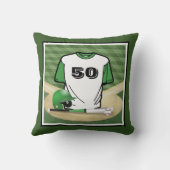 野球場グリーンジャージカスタムー番号 クッション (裏面)