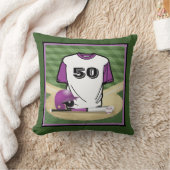 野球場パープルジャージカスタムー番号 クッション (ブランケット)