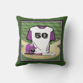 野球場パープルジャージカスタムー番号 クッション (裏面)