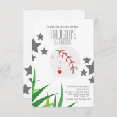 野球場モダン誕生日スターズパーティー 招待状 (正面/裏面)