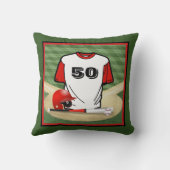 野球場レッドジャージーカスタムズ番号 クッション (裏面)