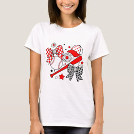 野球女子 野球カジュアル おしゃれ ベースボール スパンコール Tシャツ