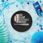 野球好きな人へのプレゼントに Eat Sleep Baseball Repeat ペーパープレート (パーティー)