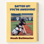 野球好きな男の子にかわいい犬の贈り物 ノートブック (裏面)