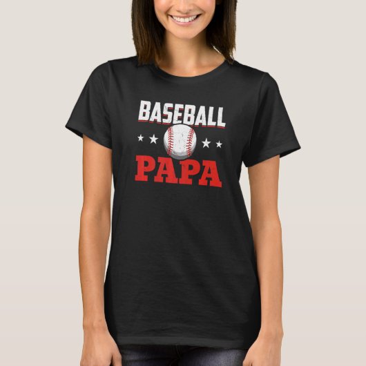 野球好きのパパ 野球選手の父 Tシャツ (正面)