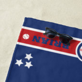 野球好きパーソナライズされたビーチタオル ビーチタオル (インサイチュ)