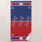 野球好きパーソナライズされたビーチタオル ビーチタオル (正面)