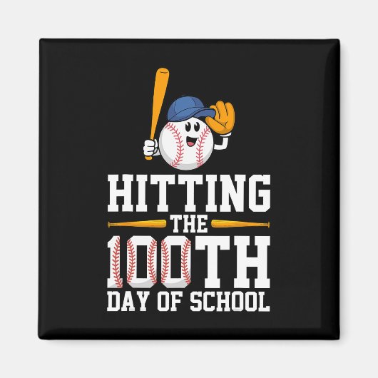 野球好き100日目を迎える マグネット (正面)