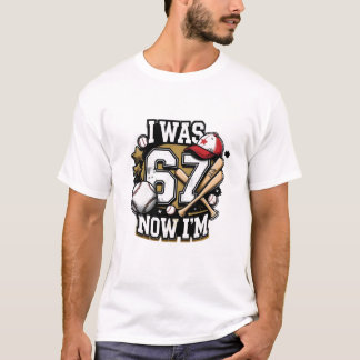 野球好き 67歳から楽しいTシャツ ファン向け Tシャツ