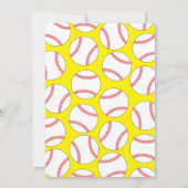 野球子供の誕生日パーティースポーツピンクガールズ 招待状 (裏面)