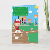 野球少年お誕生日おめでとう カード (正面)
