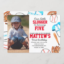 野球少年の誕生日の写真の招待