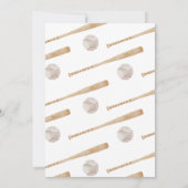 野球少年の誕生日の招待状を振り回す 招待状 (裏面)