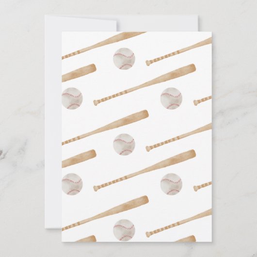 野球少年の誕生日の招待状を振り回す 招待状 (裏面)