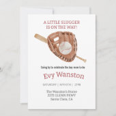 野球少年の赤ちゃんシャワーの招待状 招待状 (正面)