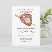 野球少年の赤ちゃんシャワーの招待状 招待状 (スタンド正面)