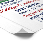 野球少年の赤ちゃんシャワー歓迎サイン ポスター (角)