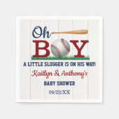 野球少年の赤ちゃんシャワー スタンダードカクテルナプキン (正面)