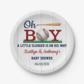 野球少年の赤ちゃんシャワー ペーパープレート (正面)