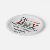 野球少年の赤ちゃんシャワー ペーパープレート (アングル)