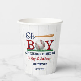 野球少年の赤ちゃんシャワー 紙コップ