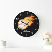 野球少年の部屋パーソナライズされた ラージ壁時計 (ホーム)