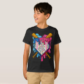 野球少年アイスクリームドリップ野球 Tシャツ (正面フル)