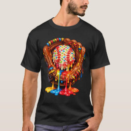 野球少年アイスクリームドリップ 野球ドリップデザイン Tシャツ