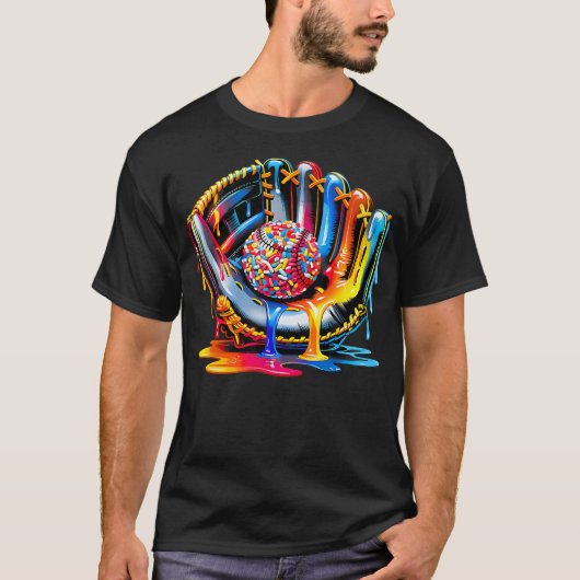 野球少年アイスクリームドリップTシャツ Tシャツ (正面)