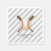 野球少年グレーストライプズ赤ちゃんシャワー スタンダードカクテルナプキン (正面)