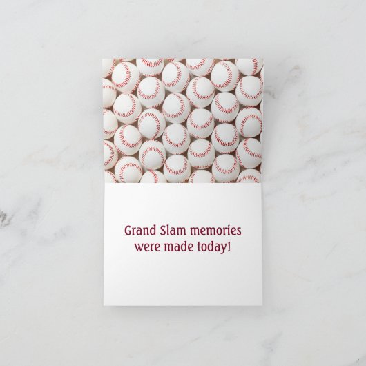 野球少年スポーツオールスターキッズ誕生日 サンキューカード (内部)