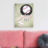 野球少年スポーツ引用文動揺して背景 キャンバスプリント (インサイチュ (リビング))