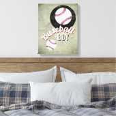 野球少年スポーツ引用文動揺して背景 キャンバスプリント (インサイチュ (寝室))